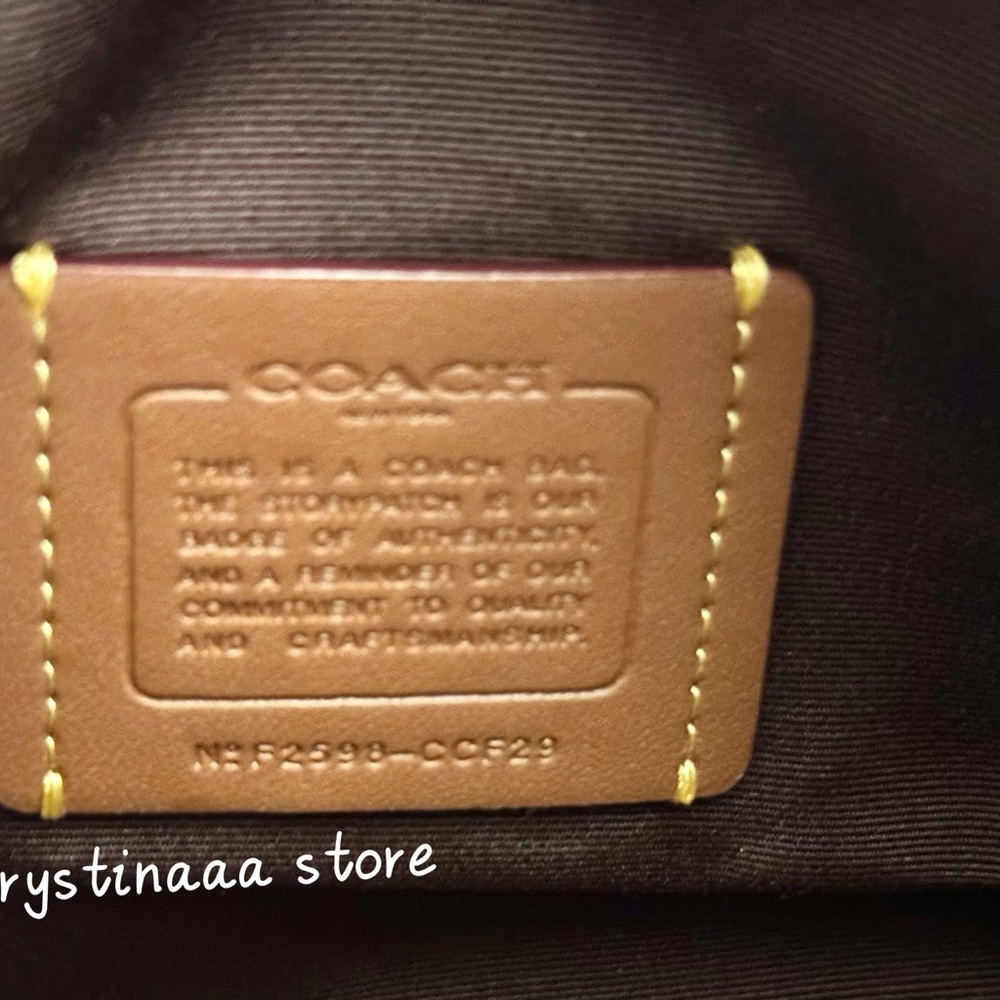 NWT Coach Mini Rowan Crossbody Bag CCF29 suede/Vintage Brown - Picture 16 of 16